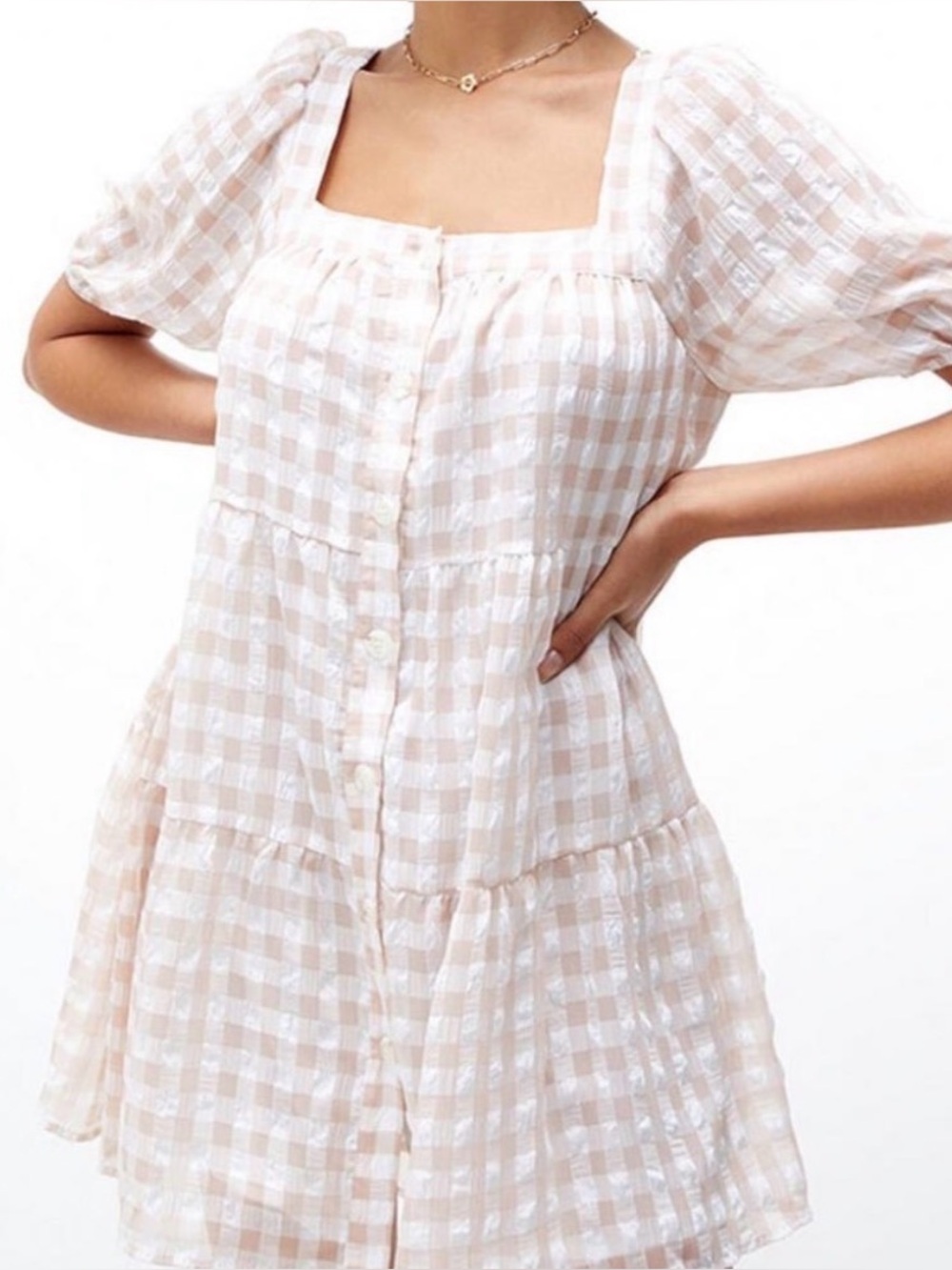 En Saison pink & White Gingham Sundress - Picture 2 of 7